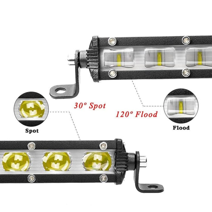 7’ 30w Offroad Led Work Light Bar Motorcycle 4x4 4wd Suv