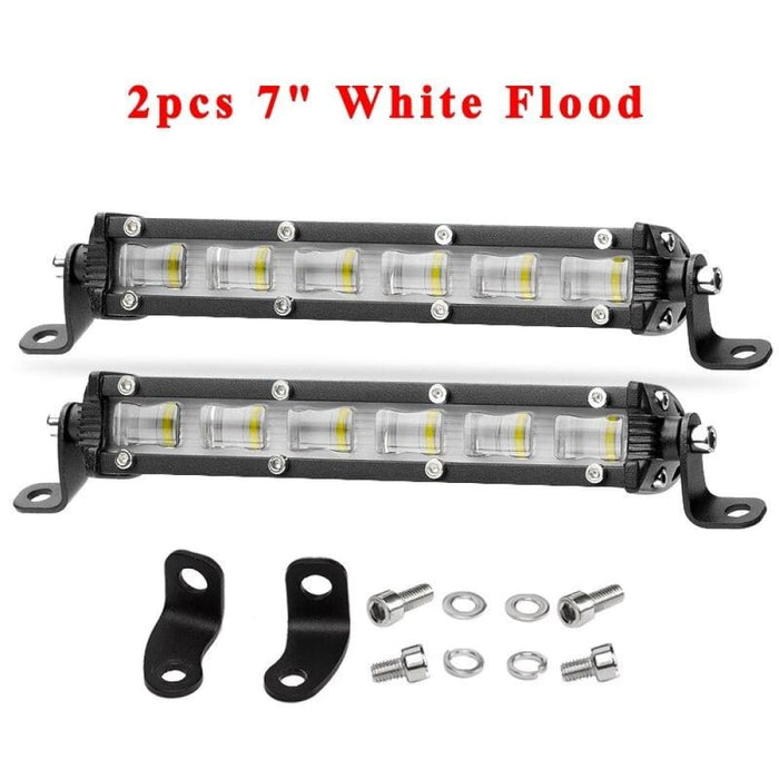 7’ 30w Offroad Led Work Light Bar Motorcycle 4x4 4wd Suv