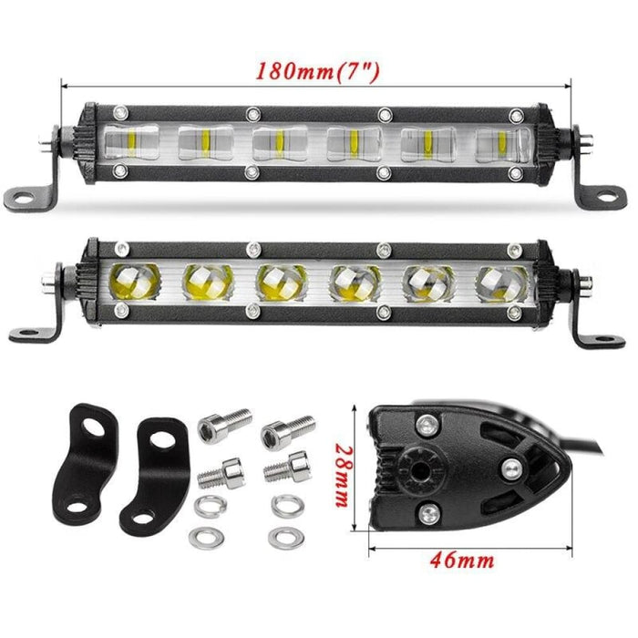 7’ 30w Offroad Led Work Light Bar Motorcycle 4x4 4wd Suv