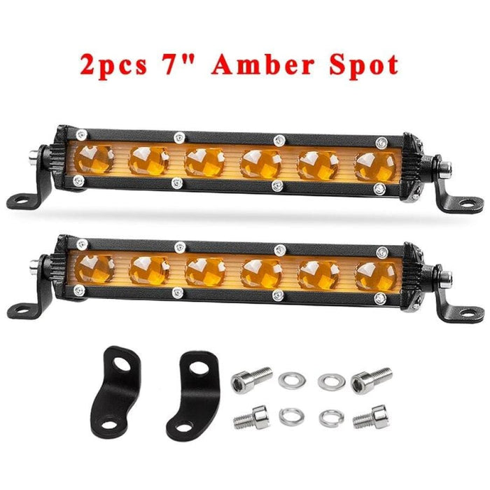 7’ 30w Offroad Led Work Light Bar Motorcycle 4x4 4wd Suv