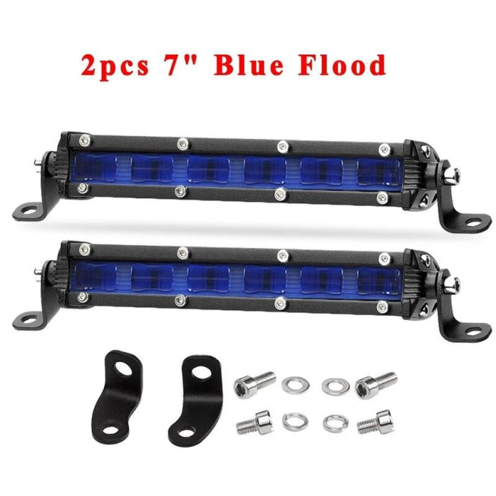 7’ 30w Offroad Led Work Light Bar Motorcycle 4x4 4wd Suv