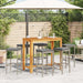 7 Piece Garden Bar Set Grey Solid Wood Acacia and Poly