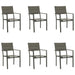 7 Piece Garden Dining Set Black Steel and Textilene Txbbiai