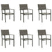 7 Piece Garden Dining Set Black Steel and Textilene Txbbiti