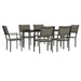 7 Piece Garden Dining Set Black Steel and Textilene Txbbitk