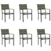 7 Piece Garden Dining Set Black Steel and Textilene Txbbitk
