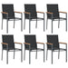 7 Piece Garden Dining Set Black Textilene And Steel Tonibaa