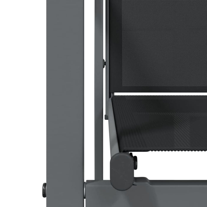 7 Piece Garden Dining Set Black Textilene And Steel Tonibal