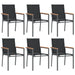 7 Piece Garden Dining Set Black Textilene And Steel Tonibtl
