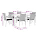 7 Piece Garden Dining Set Black Textilene And Steel Tonibtn