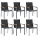 7 Piece Garden Dining Set Black Textilene And Steel Tonibtn