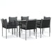 7 Piece Garden Dining Set With Cushions Poly Rattan