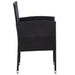 7 Piece Garden Dining Set Black Poly Rattan And Steel