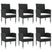 7 Piece Garden Dining Set Black Poly Rattan And Steel