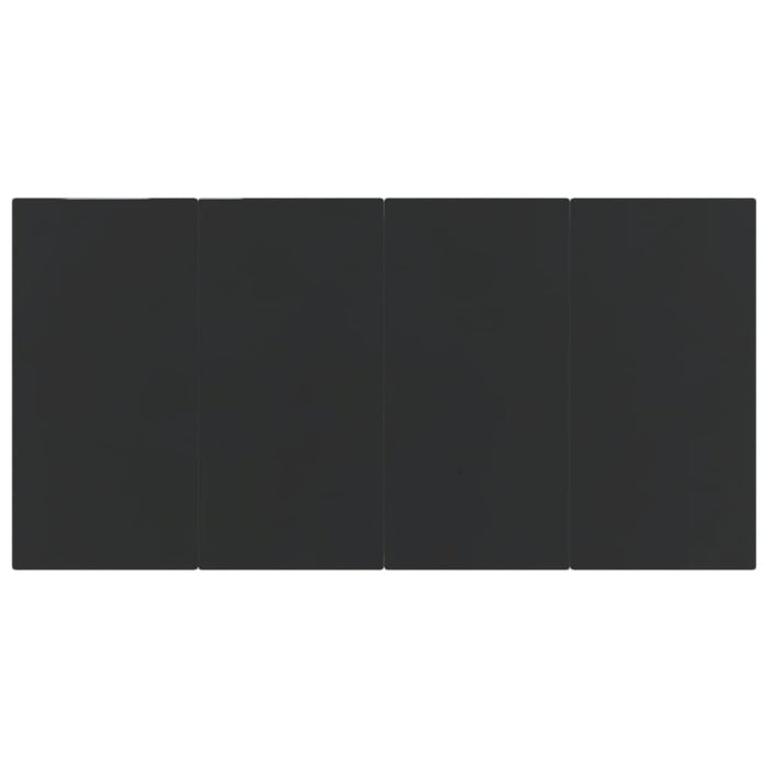 7 Piece Garden Dining Set Black Poly Rattan And Steel