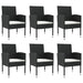 7 Piece Garden Dining Set Black Poly Rattan And Steel