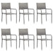 7 Piece Garden Dining Set Grey And Black Poly Rattan Steel