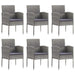 7 Piece Garden Dining Set Grey And Black Poly Rattan Steel
