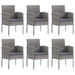 7 Piece Garden Dining Set Grey And Black Poly Rattan Steel
