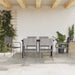 7 Piece Garden Dining Set Grey And Black Poly Rattan Steel