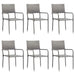 7 Piece Garden Dining Set Grey And Black Poly Rattan Steel