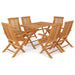 7 Piece Garden Dining Set Solid Teak Wood Tbpklba