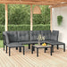 7 Piece Garden Lounge Set Black and Grey Poly Rattan Toniilt