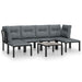 7 Piece Garden Lounge Set Black and Grey Poly Rattan Toniilt
