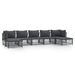7 Piece Garden Lounge Set with Cushions Anthracite Steel