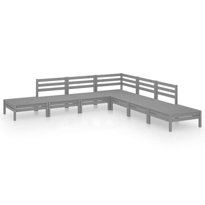 7 Piece Garden Lounge Set Solid Pinewood Grey Tbnxlak