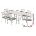 7 Piece Outdoor Dining Set Aluminum Table Chairs 6 - seater