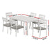 7 Piece Outdoor Dining Set Aluminum Table Chairs 6-seater