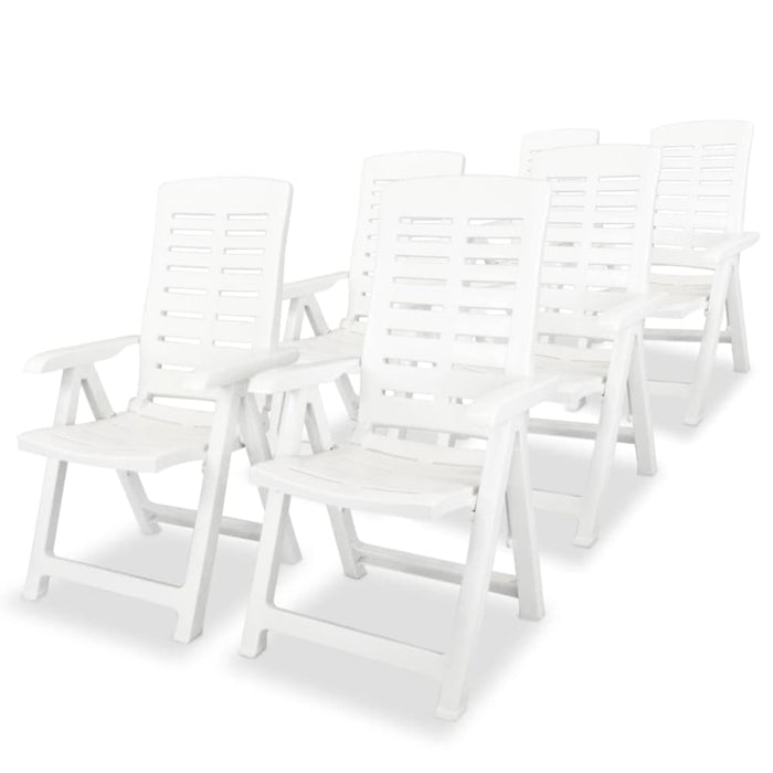 7 Piece Outdoor Dining Set Plastic White Xipbip