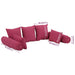 7 Piece Throw Pillow Set Pink Fabric Tpbtno