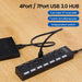 7 Port Usb 2.0 Hub with Power Adapter and Switch Multi