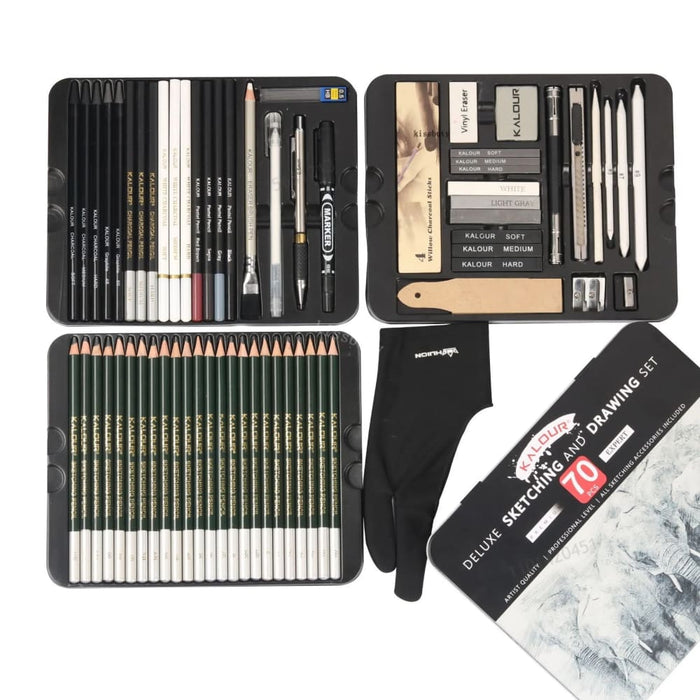 70 75 Piece Professional Art Sketch Pencil Set