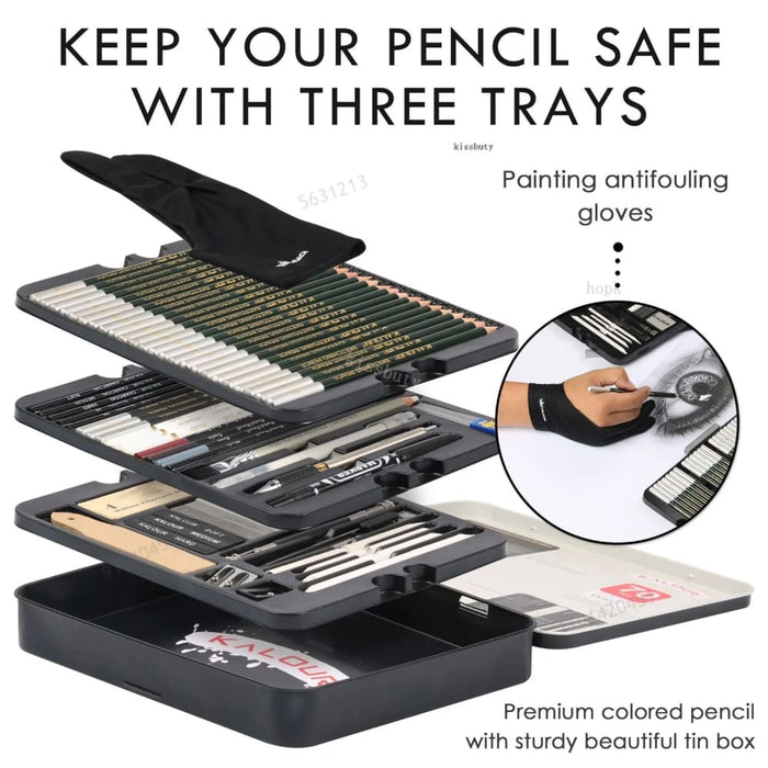 70 75 Piece Professional Art Sketch Pencil Set