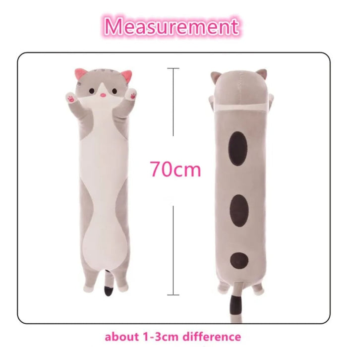 70cm Cute Long Cat Plush Toy Soft Stuffed Nap Doll