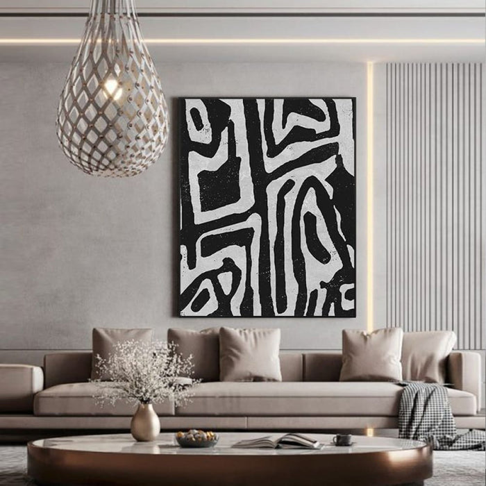 70cmx100cm Abstract Black Artwork Frame Canvas Wall Art