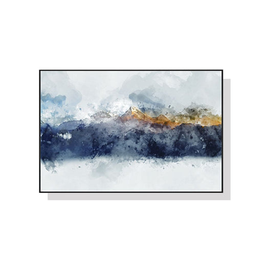70cmx100cm Abstract Sunlight Mountains Black Frame Canvas
