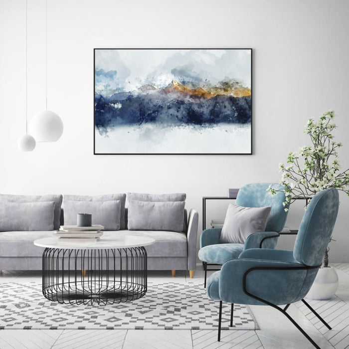 70cmx100cm Abstract Sunlight Mountains Black Frame Canvas