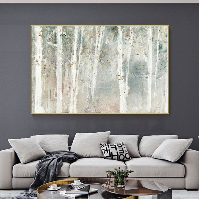 70cmx100cm Forest Hang Painting Style Gold Frame Canvas