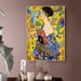 70cmx100cm Lady with a Fan by Klimt Gold Frame Canvas Wall