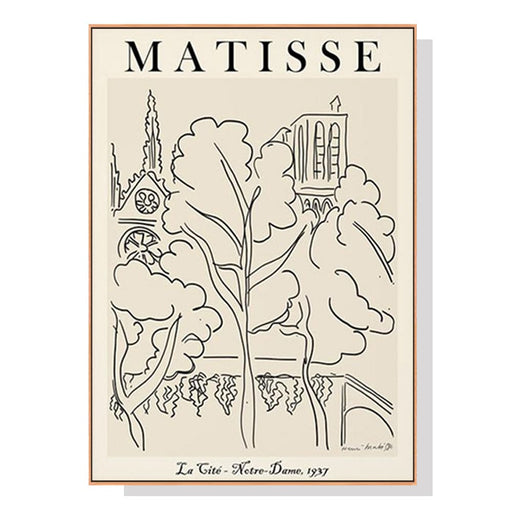 70cmx100cm Line Art By Henri Matisse Wood Frame Canvas Wall