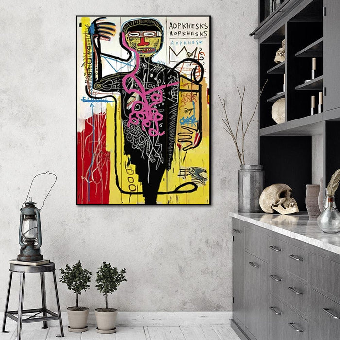 70cmx100cm Versus Medici by Michel Basquiat Black Frame