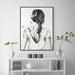 70cmx100cm Woman Back with Butterfly Black Frame Canvas