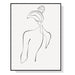 70cmx100cm Woman Back Line Art Black Frame Canvas Wall