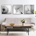 70cmx70cm Botanical Dandelions 3 Sets Black Frame Canvas