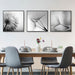 70cmx70cm Botanical Dandelions 3 Sets Black Frame Canvas