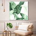 70cmx70cm Tropical Leaves Square Size White Frame Canvas